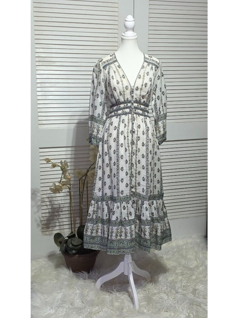 NWOT Veronica Beard Women's 100% Ramie Cotton Floral Castella Dress Sz 0 3854